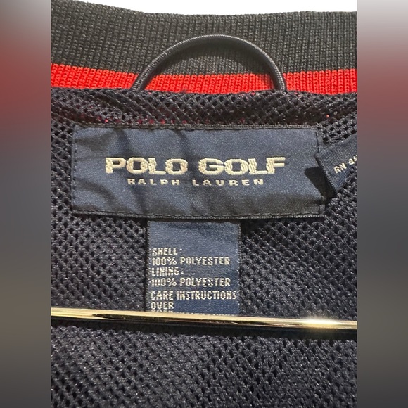 Vintage Ralph Lauren Polo Golf Navy Blue Windbreaker Mens Size Large - Picture 5 of 16